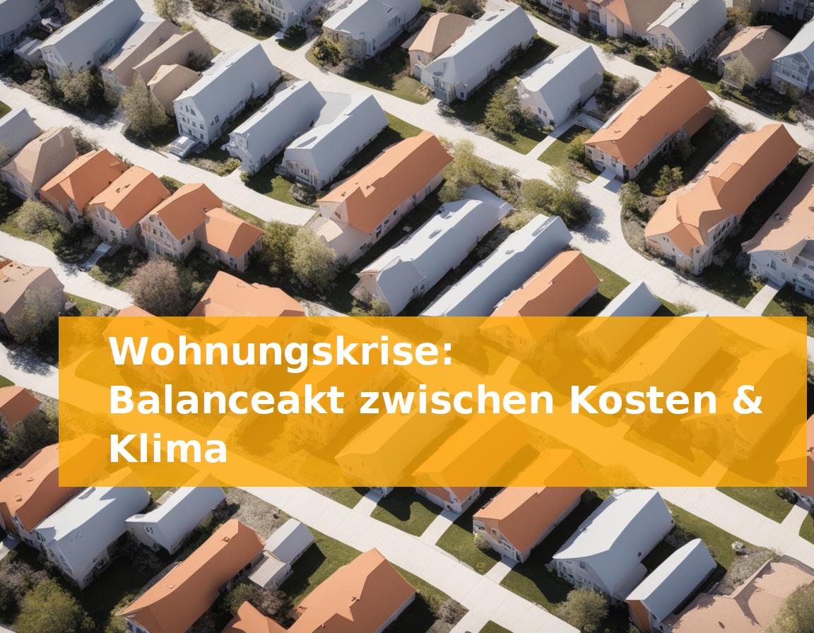 Wohnungskrise: Balanceakt zwischen Kosten & Klima