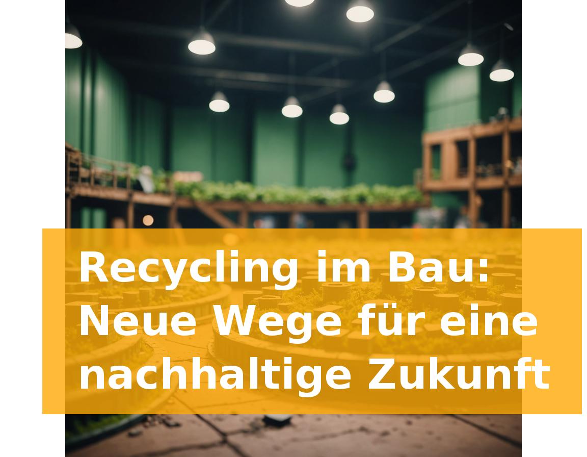 Recycling im Bau: Neue Wege für eine nachhaltige Zukunft